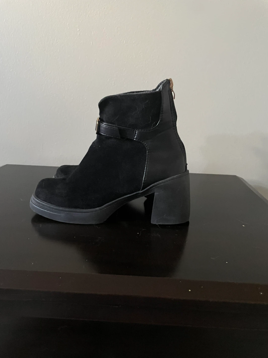 Black Suede Ankle Boots - photo 2