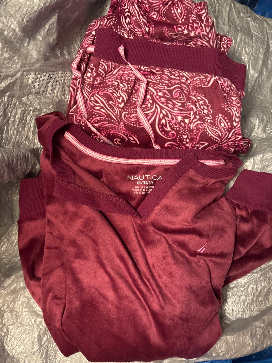 NWOT 2pc Nautica XXUTTG Burgundy Loungewear Set