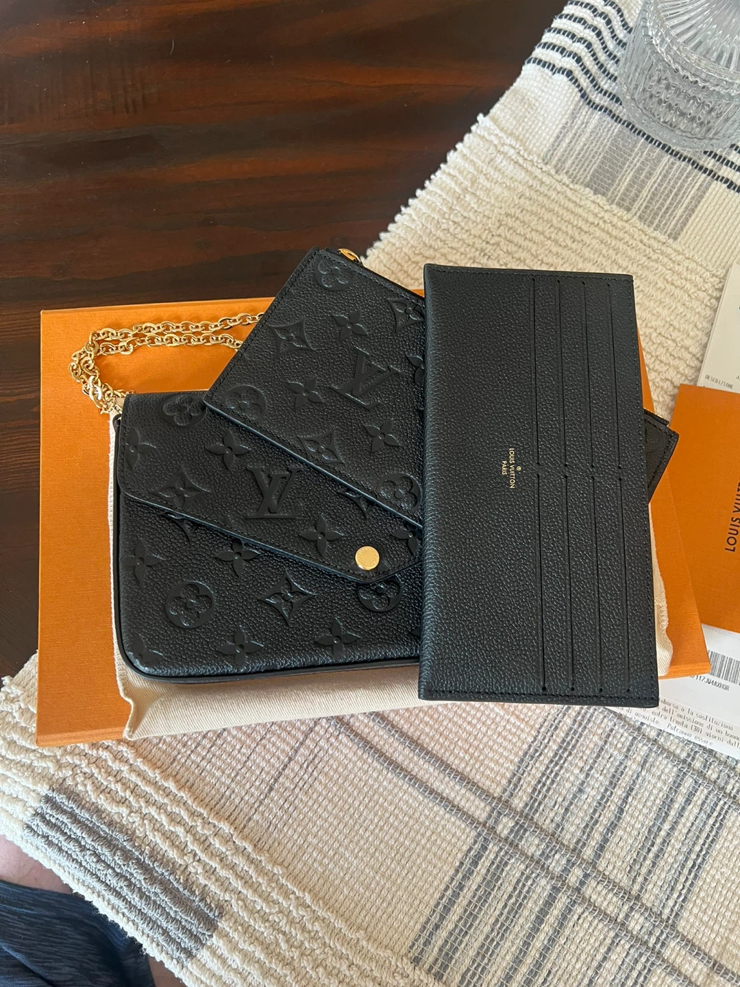 Louis Vuitton Empreinte Chain Wallet Black
