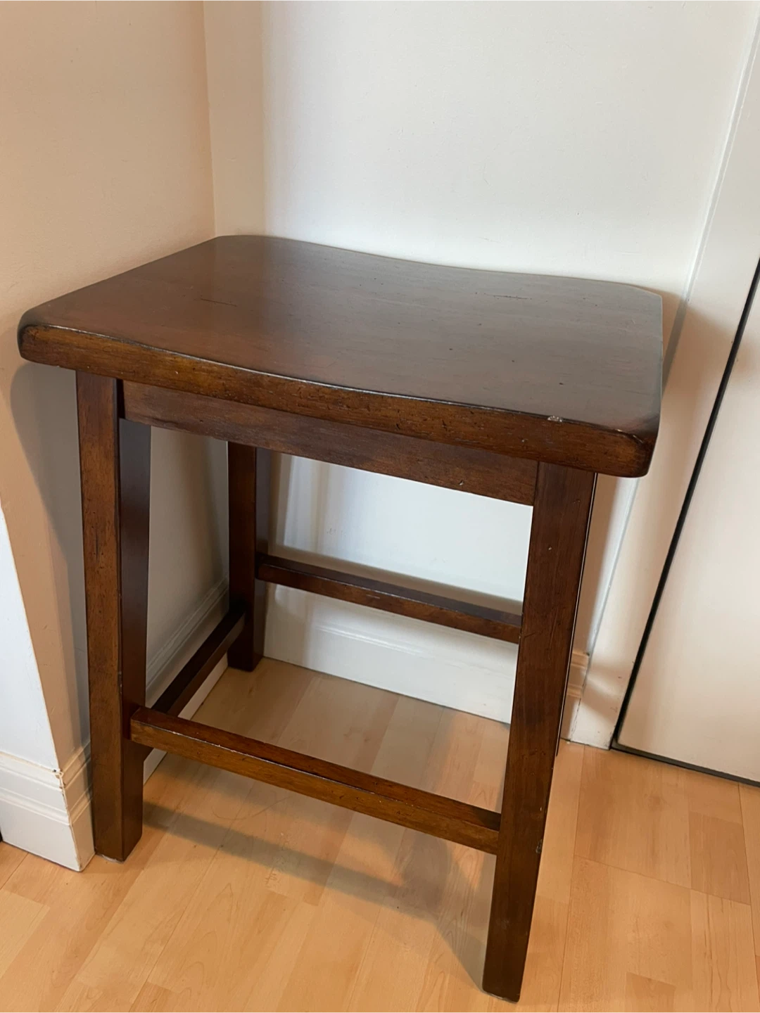 Vintage dark solid Wood Stool