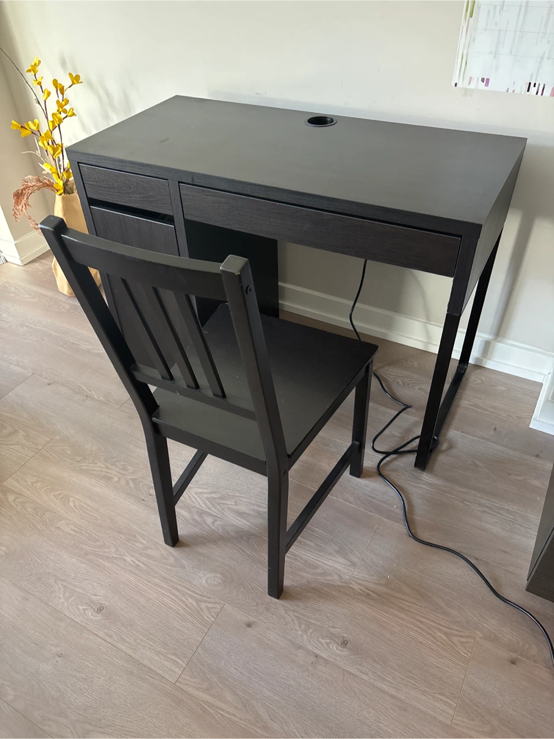 Dark Brown Desk and Chair Set