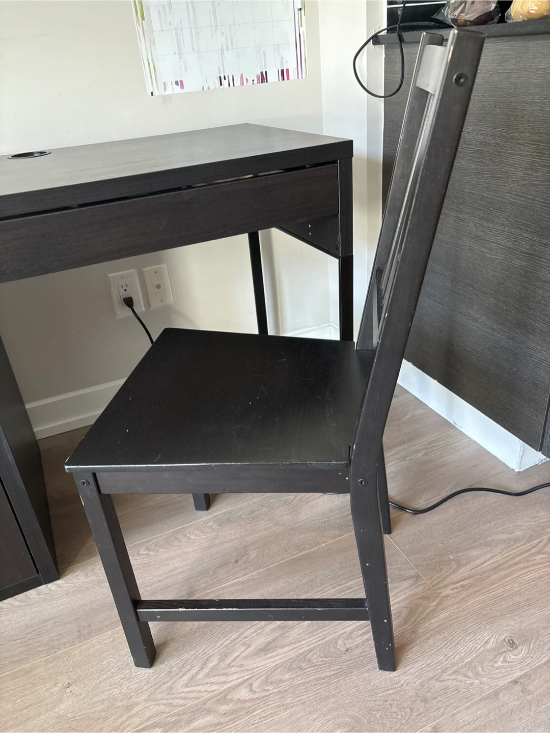 Dark Brown Desk and Chair Set - photo 5