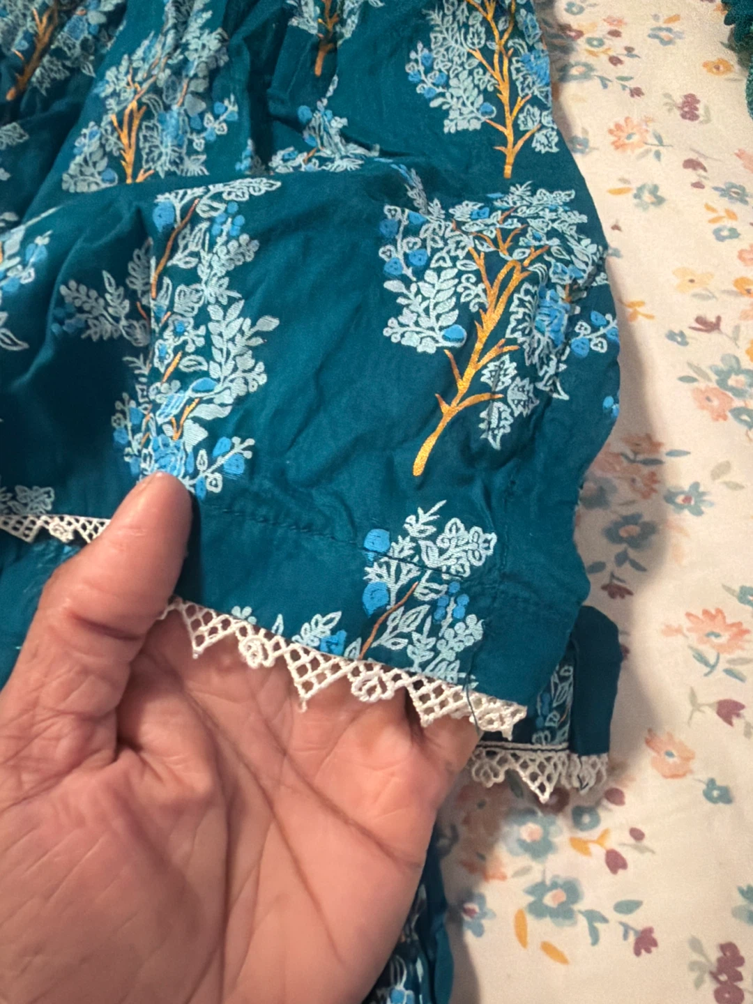 Teal Floral Print 3-Piece Outfit - photo 2