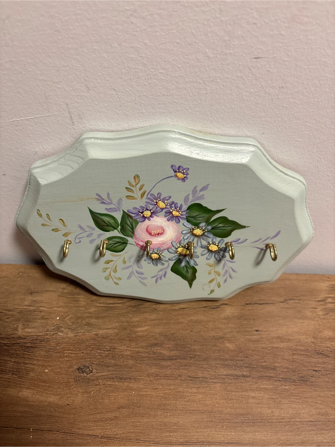Floral Painted Key Holder 10 x7 inches - photo 5