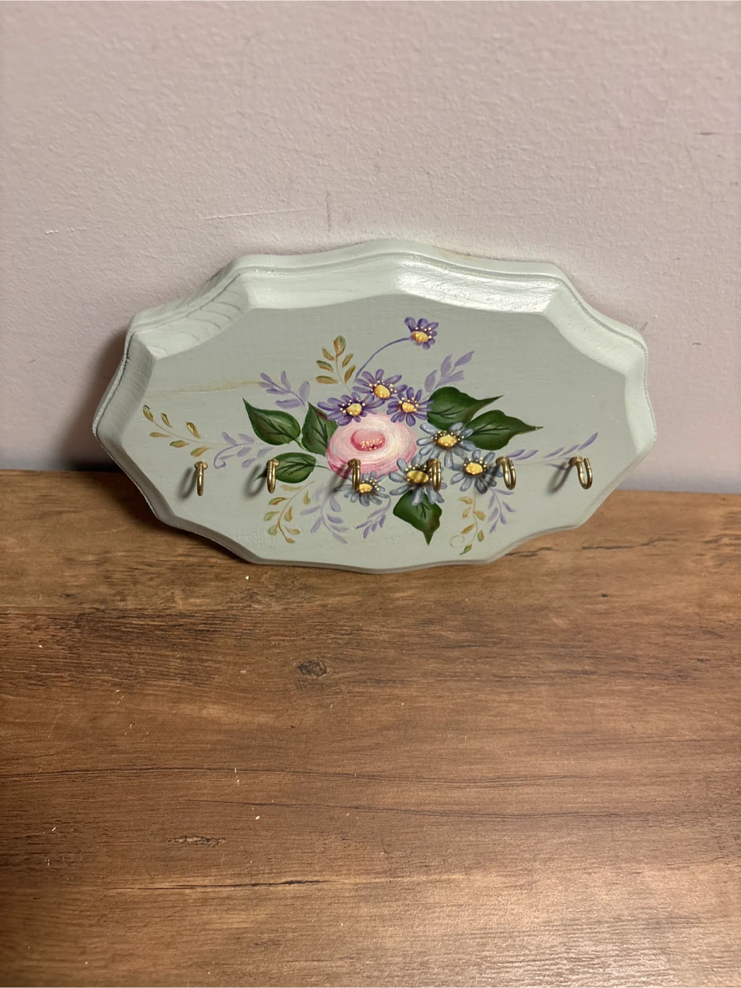 Floral Painted Key Holder 10 x7 inches - photo 3