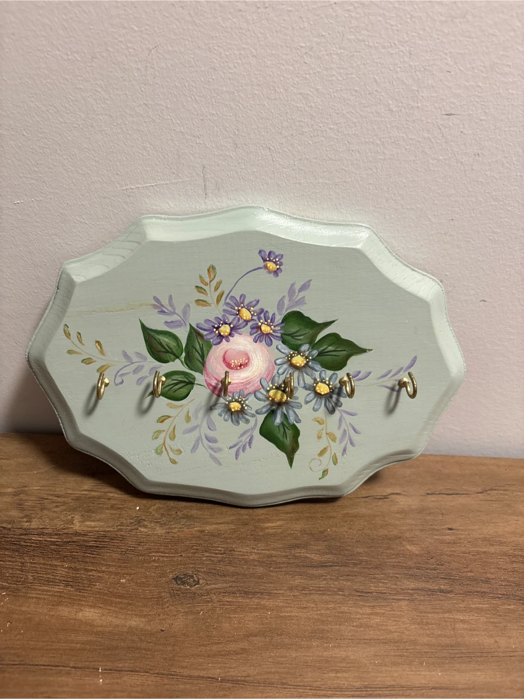 Floral Painted Key Holder 10 x7 inches - photo 2