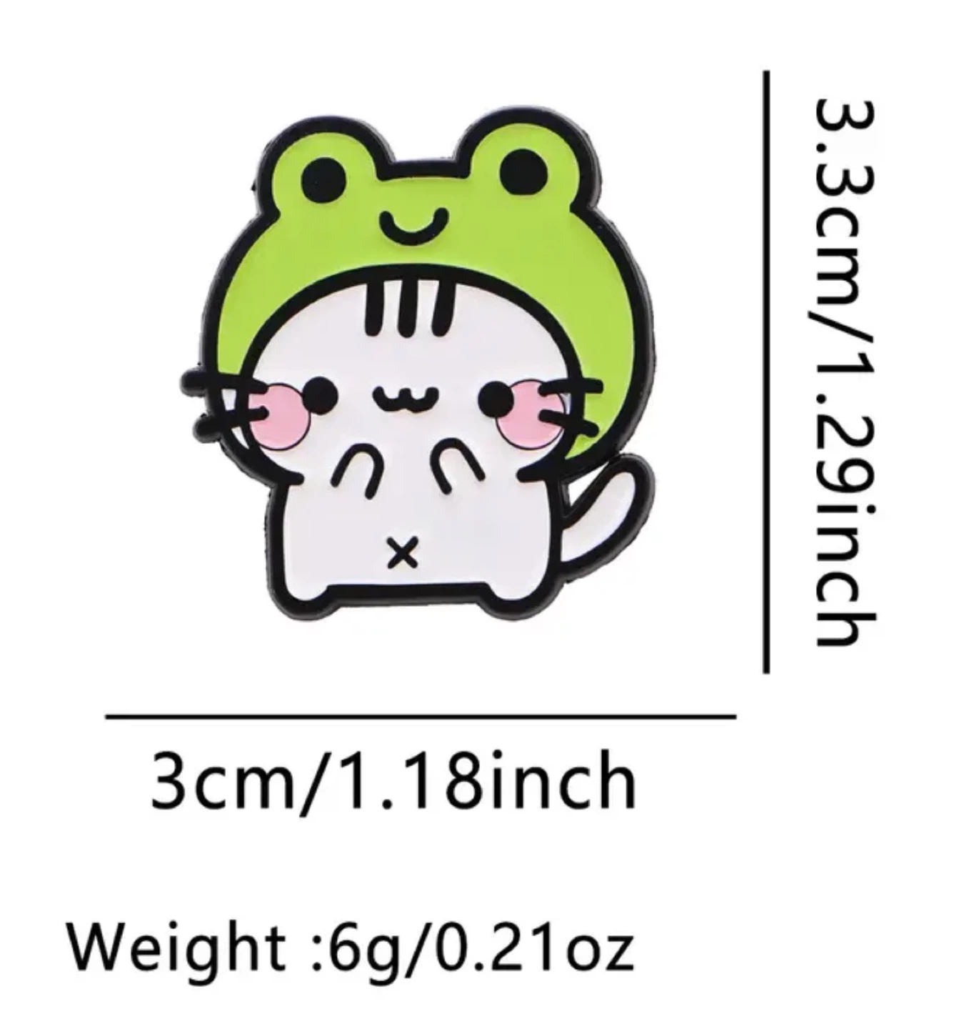 NEW Frog Hat Cute Cat Enamel Pin - photo 2