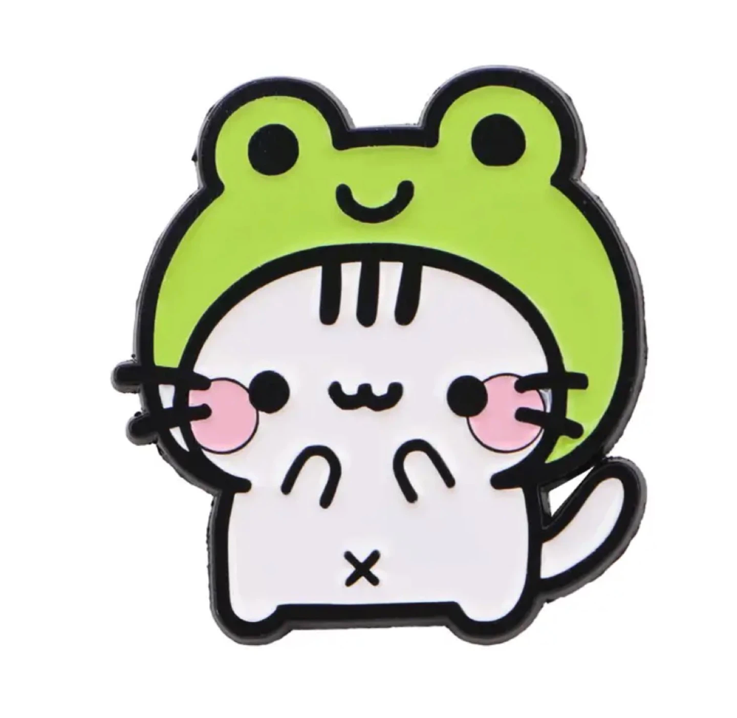 NEW Frog Hat Cute Cat Enamel Pin