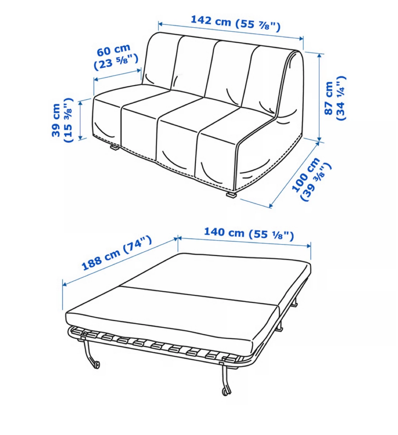 Sofa Bed IKEA - like new Cover included - photo 5