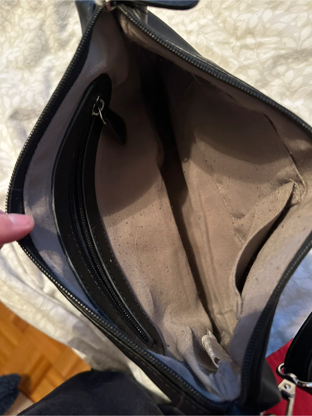 Black Crossbody Bag with Dog Print Pouch - photo 2