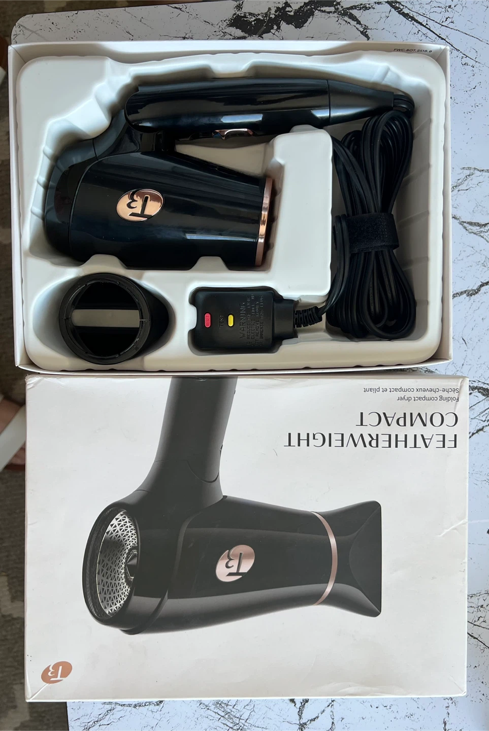 T3 Featherweight Compact Folding Hair Dryer - NEW - photo 3