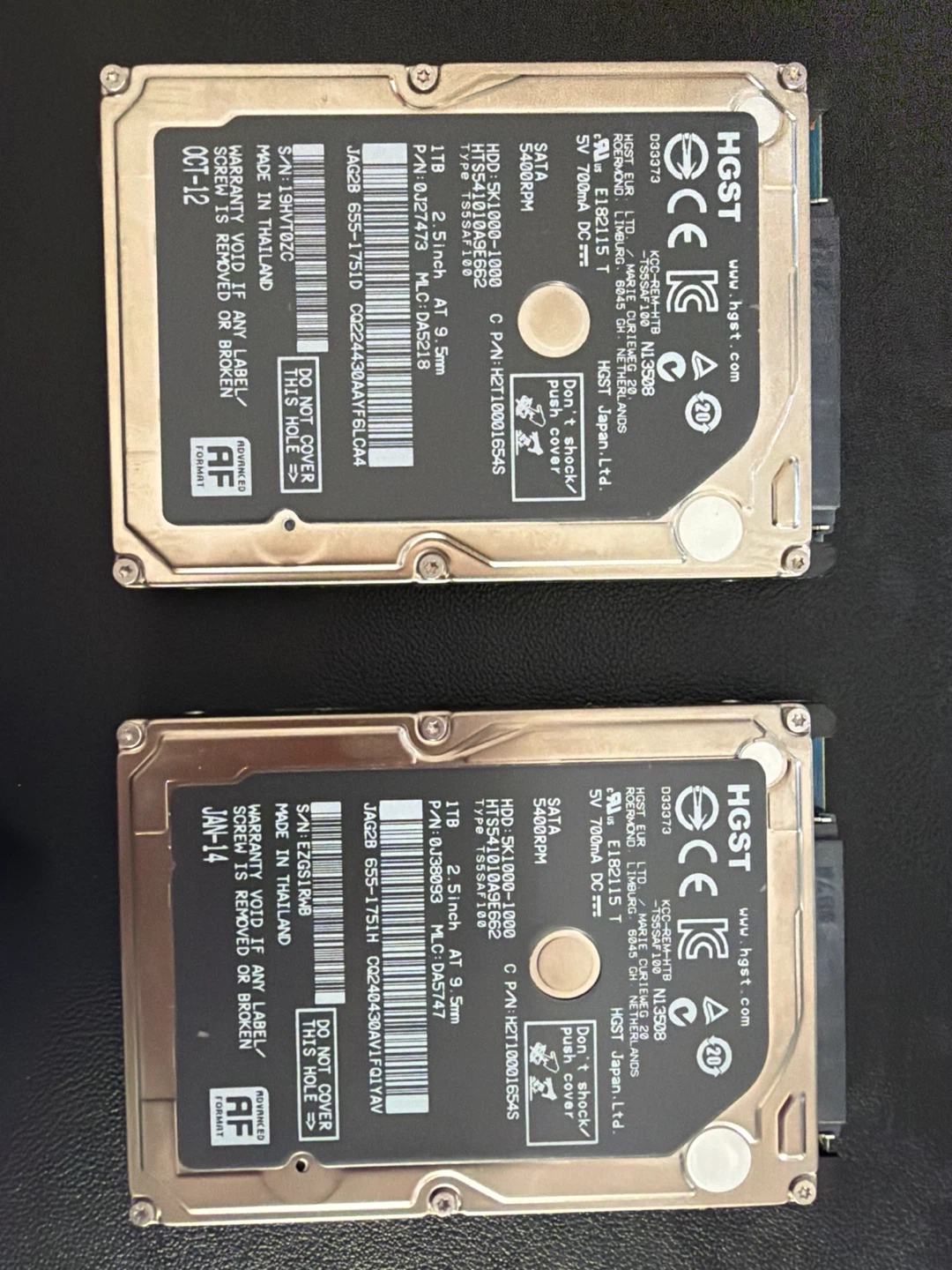 HGST 1TB SATA Hard Drives - 2 Available