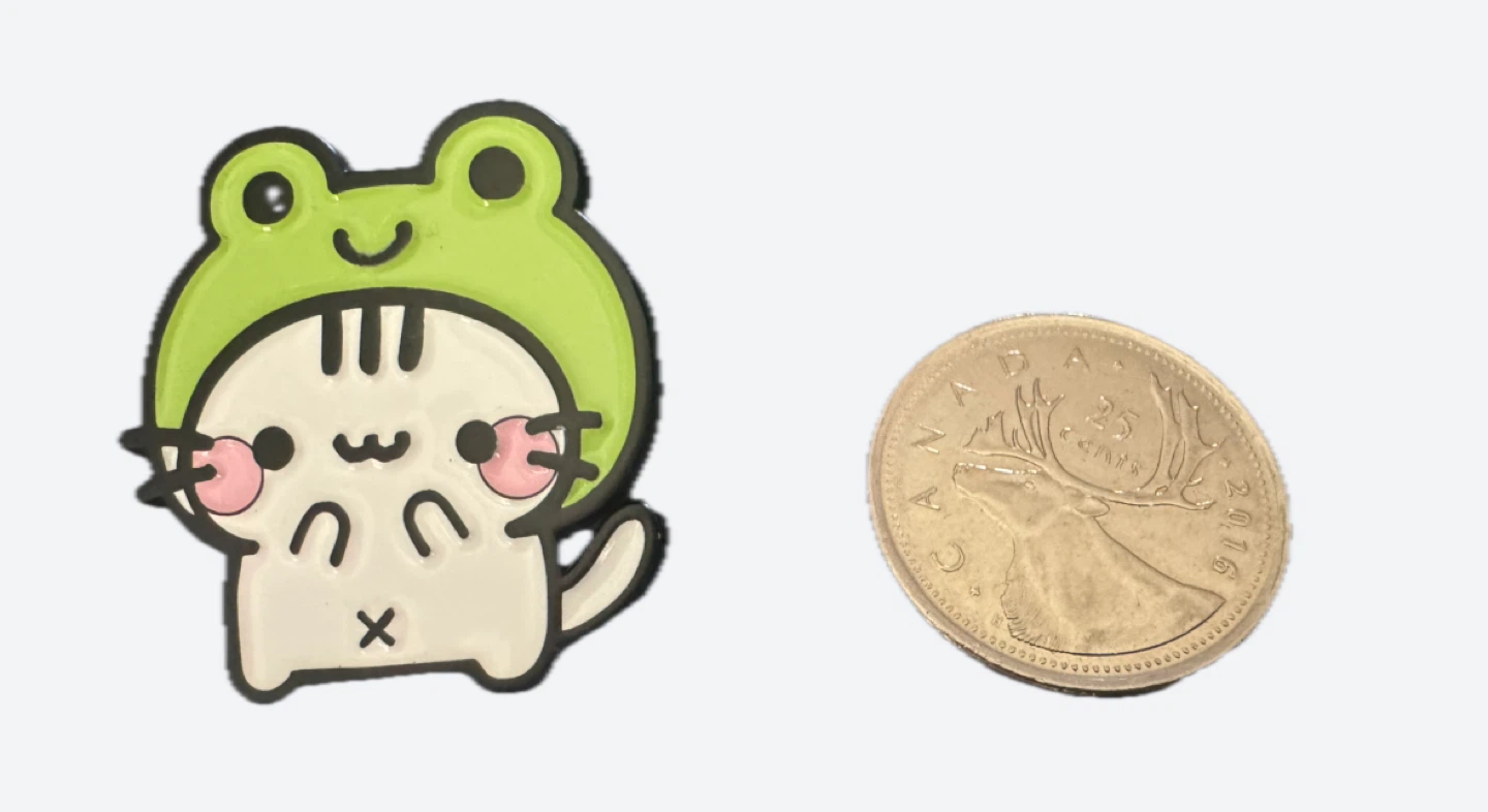 NEW Frog Hat Cute Cat Enamel Pin - photo 4