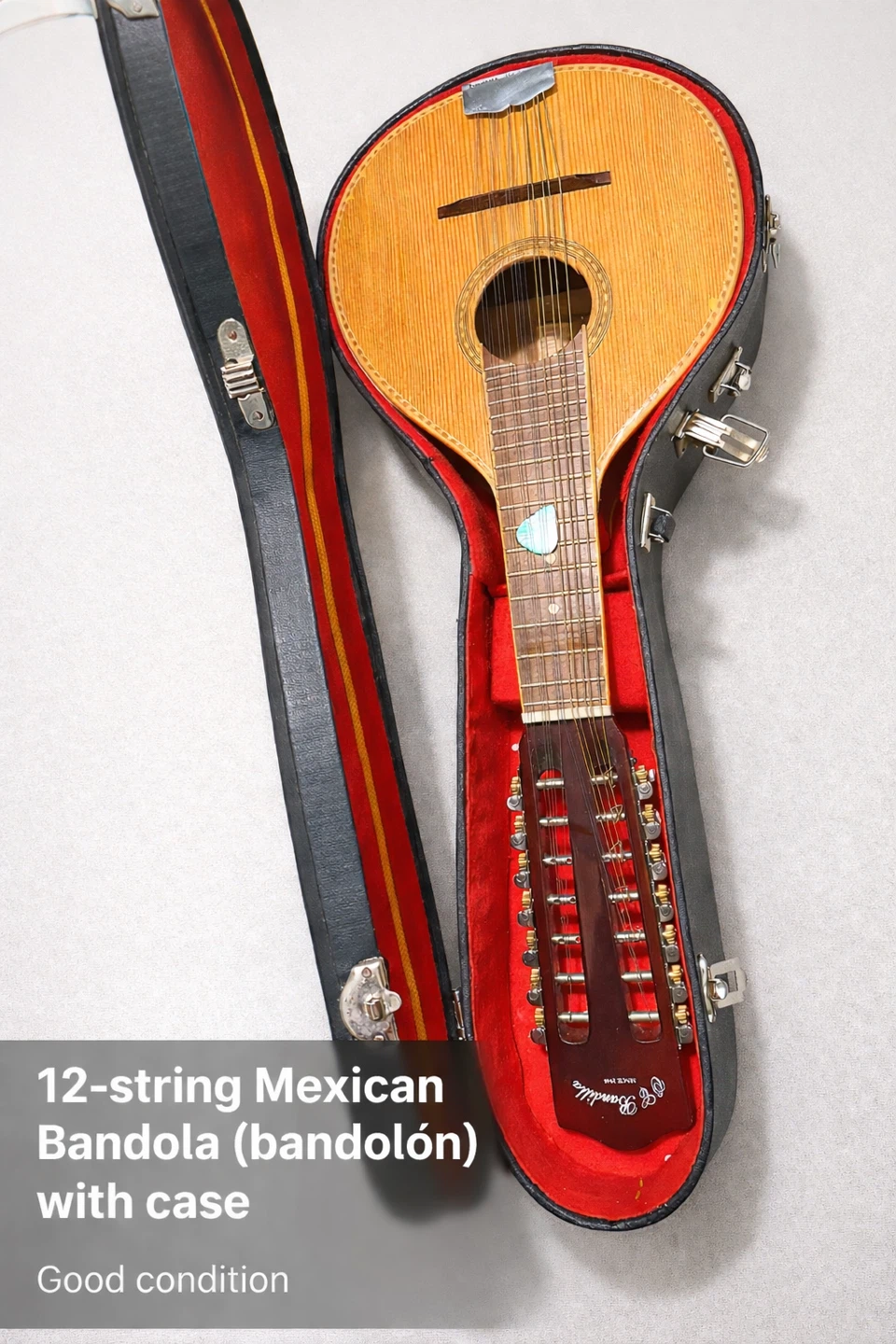 12-String Mexican Bandola (Bandolón) with Case