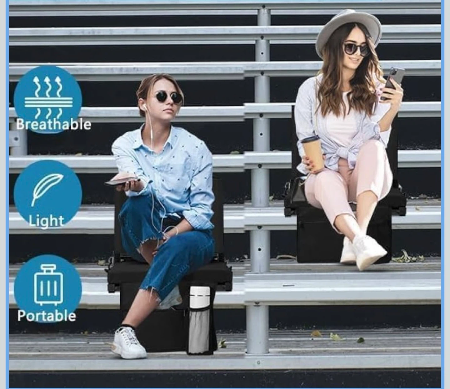 Portable Folding Stadium Bleacher Chair Seat - photo 3