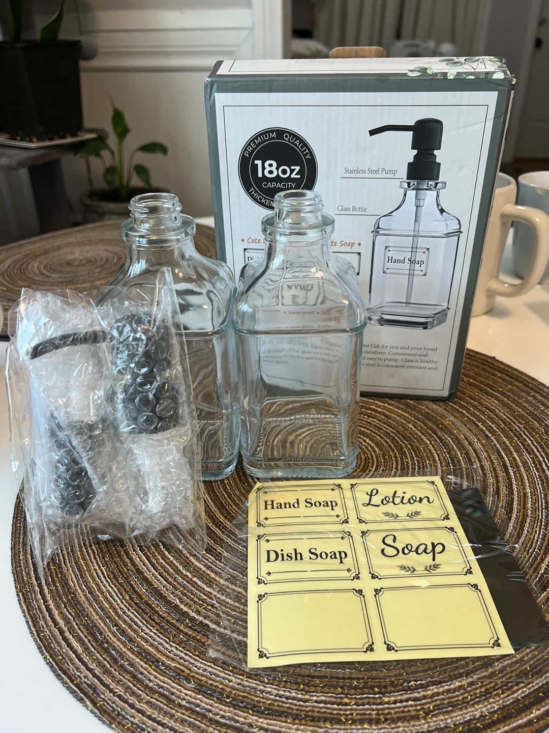 🥕Gladpure Premium Glass Soap Dispenser 2 Pack - New - photo 2