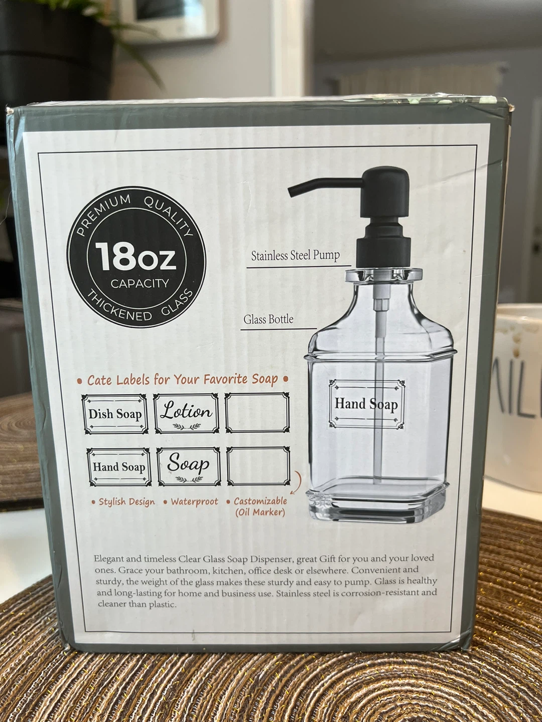 🥕Gladpure Premium Glass Soap Dispenser 2 Pack - New