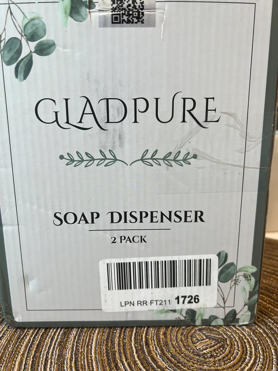 🥕Gladpure Premium Glass Soap Dispenser 2 Pack - New - photo 3