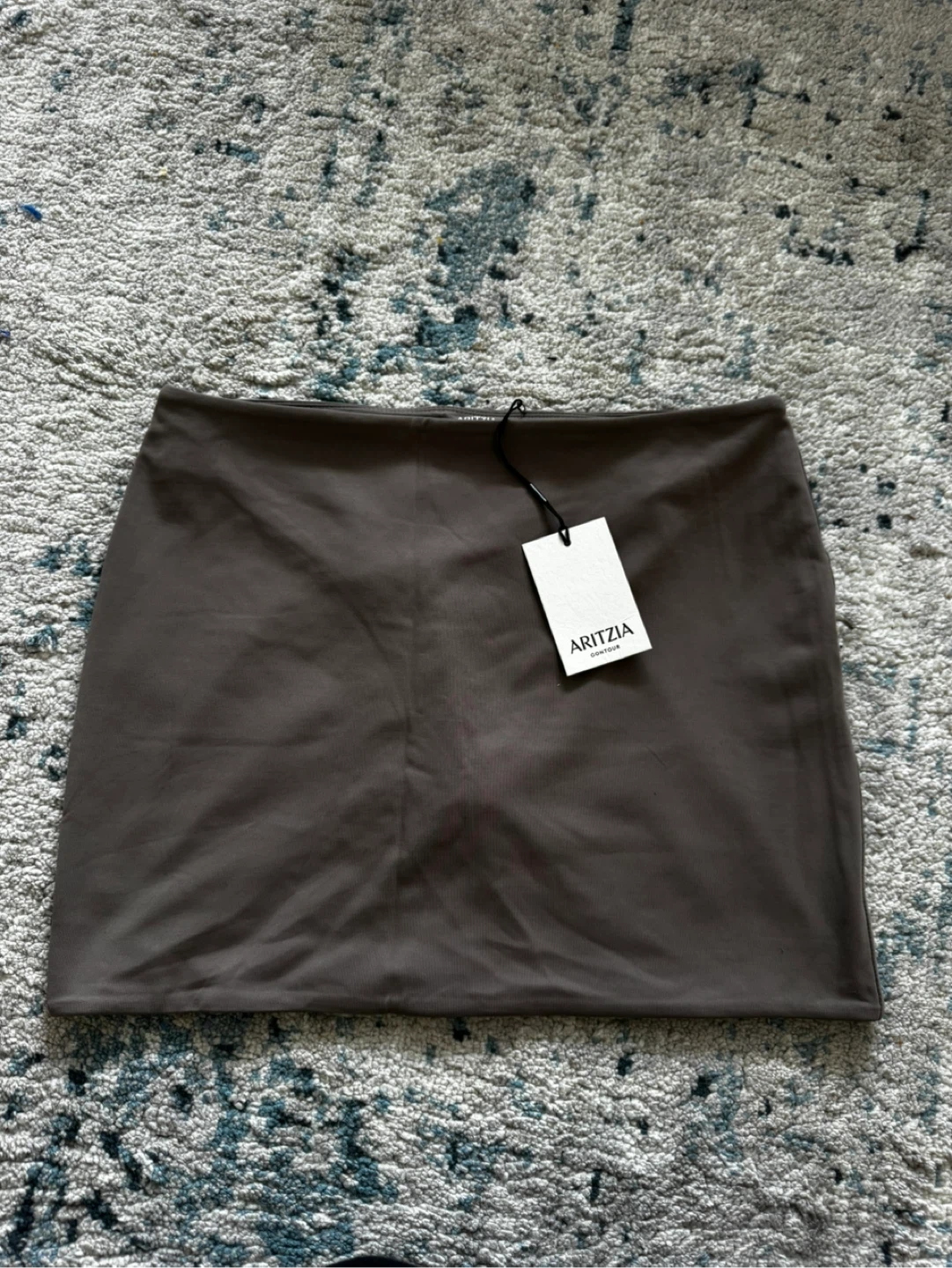Aritzia Contour Mini Skirt - Black/ Brown