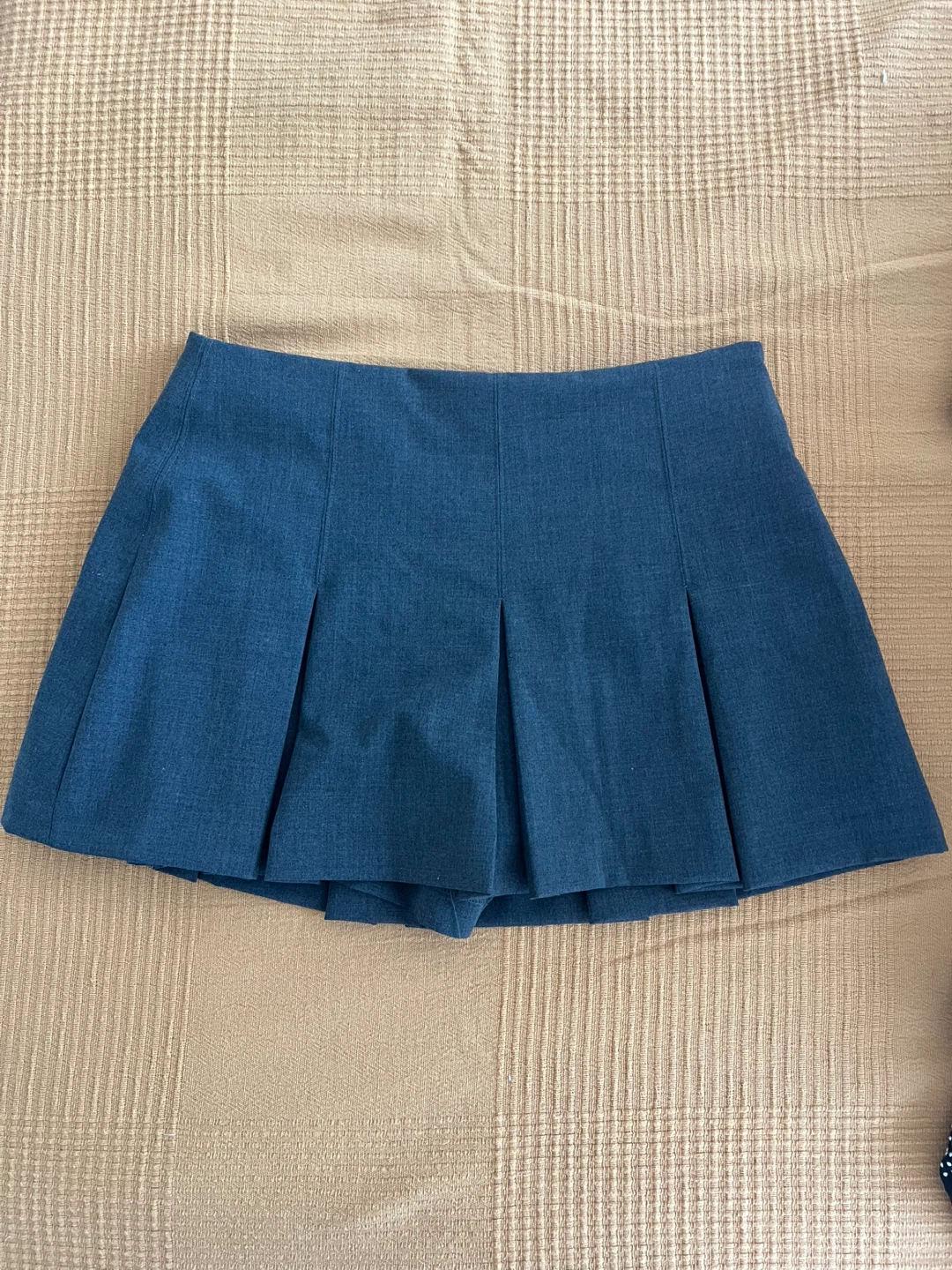 Zara Blue Pleated Mini Skirt - Size S