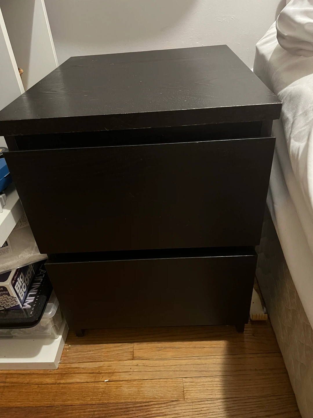 🥕Ikea Black Two-Drawer Nightstand - photo 2