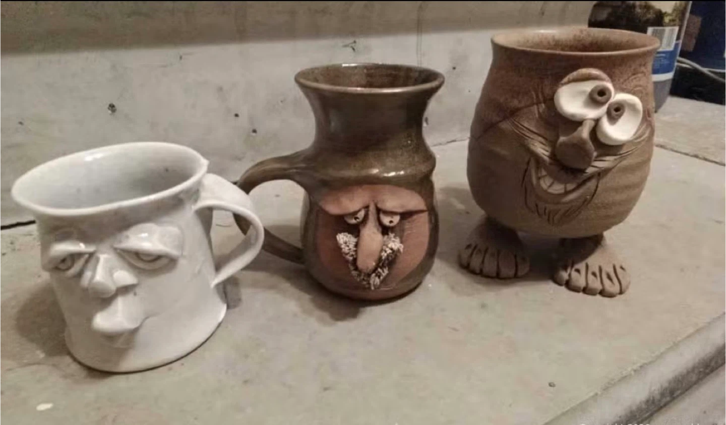 Handmade Ceramic Face Mugs - photo 2