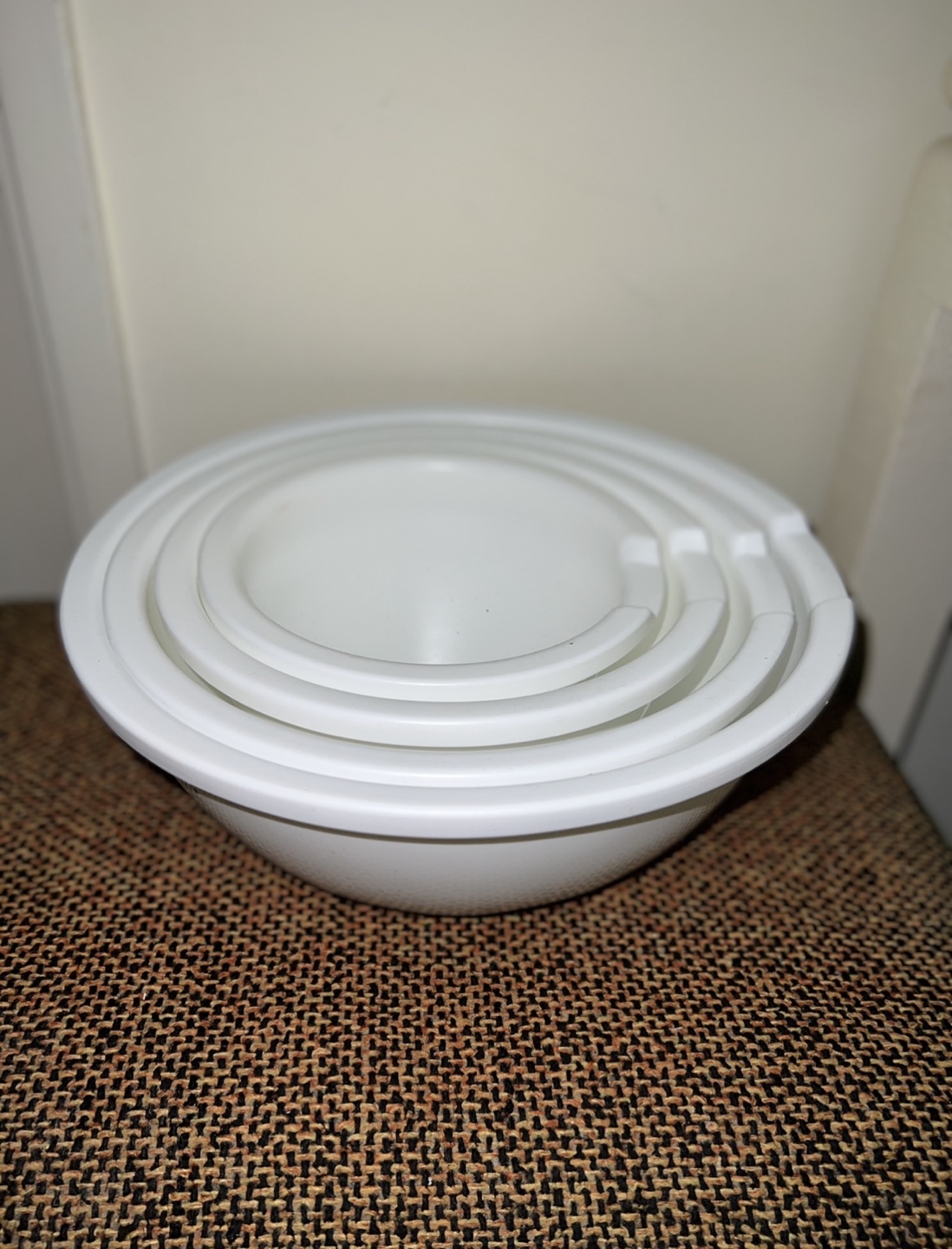 Brand New-White Nesting Bowls - 4 Piece Set