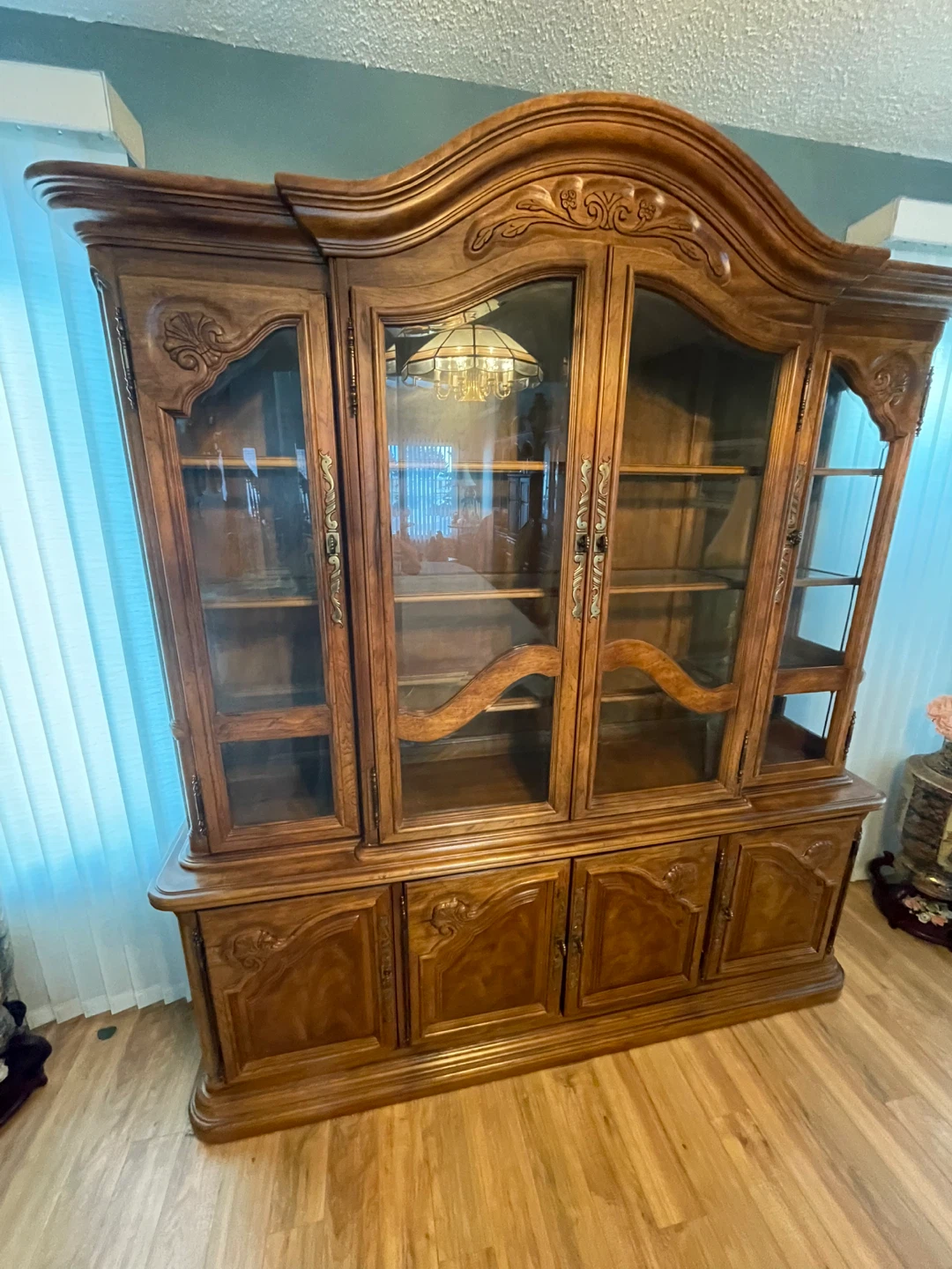 Wooden China Cabinet with Glass Doors