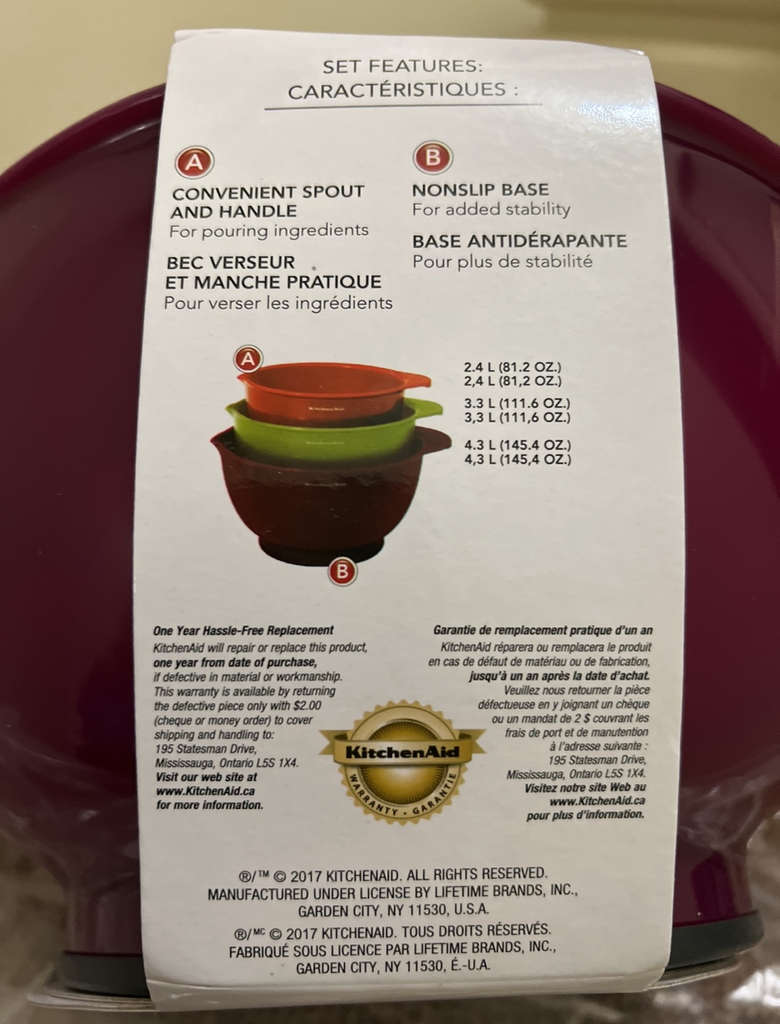 KitchenAid 3-Piece Mixing Bowl Set - NEW - photo 3