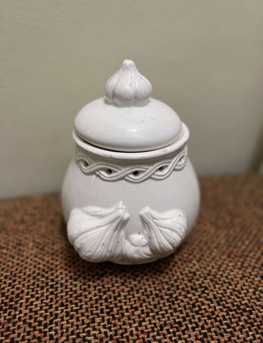 White Ceramic Garlic Keeper