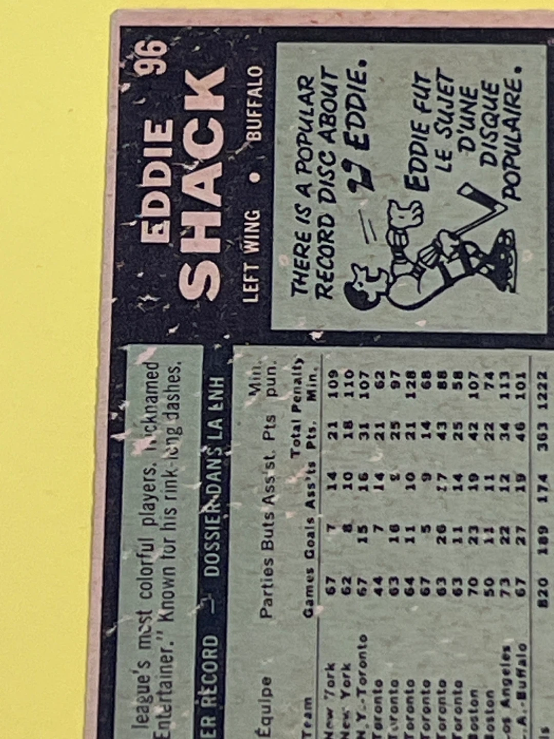 Eddie Shack Hockey Card - photo 5