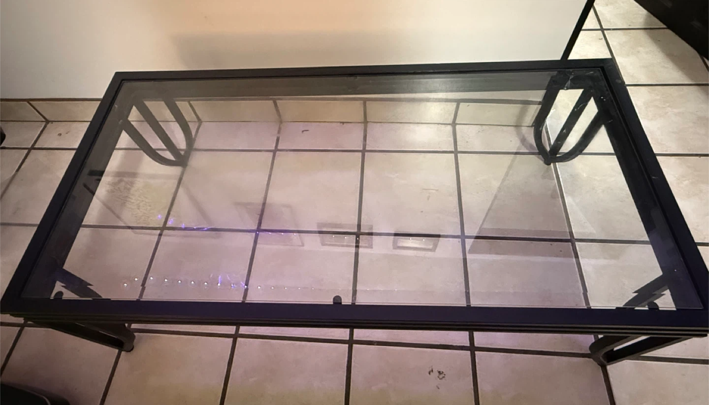 Glass Top Coffee Table - 48 x 24 inches