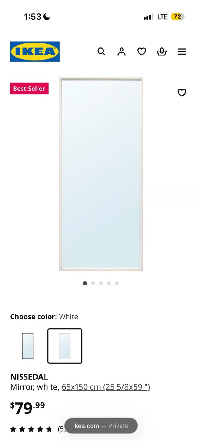 IKEA NISSEDAL Mirror - White - photo 3