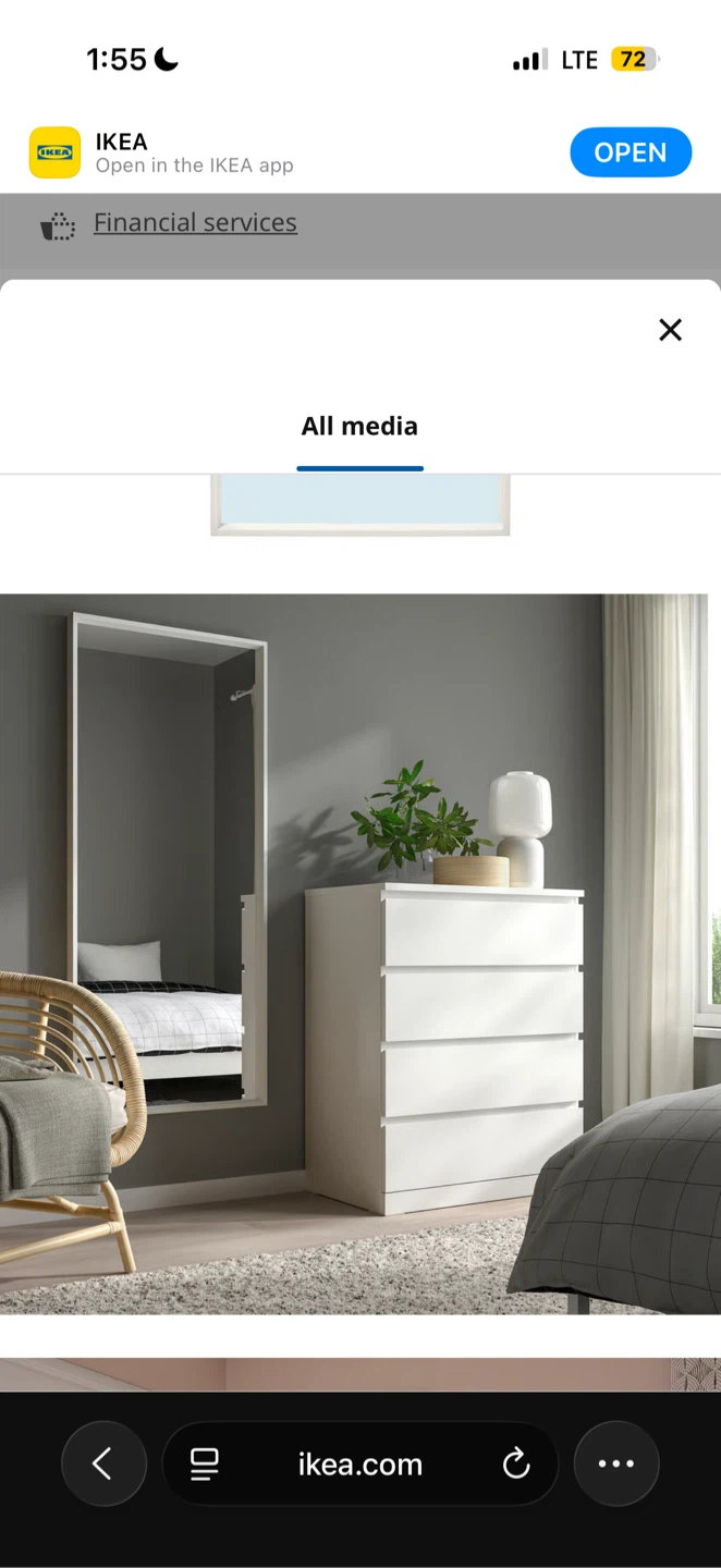 IKEA NISSEDAL Mirror - White