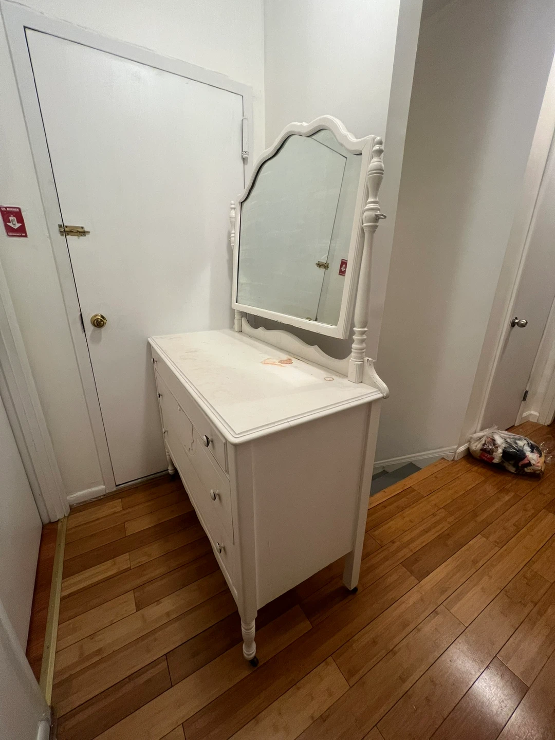 White Vanity Dresser with Mirror - photo 2