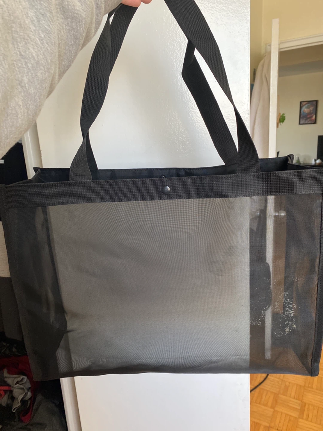 Black Mesh Tote Bag