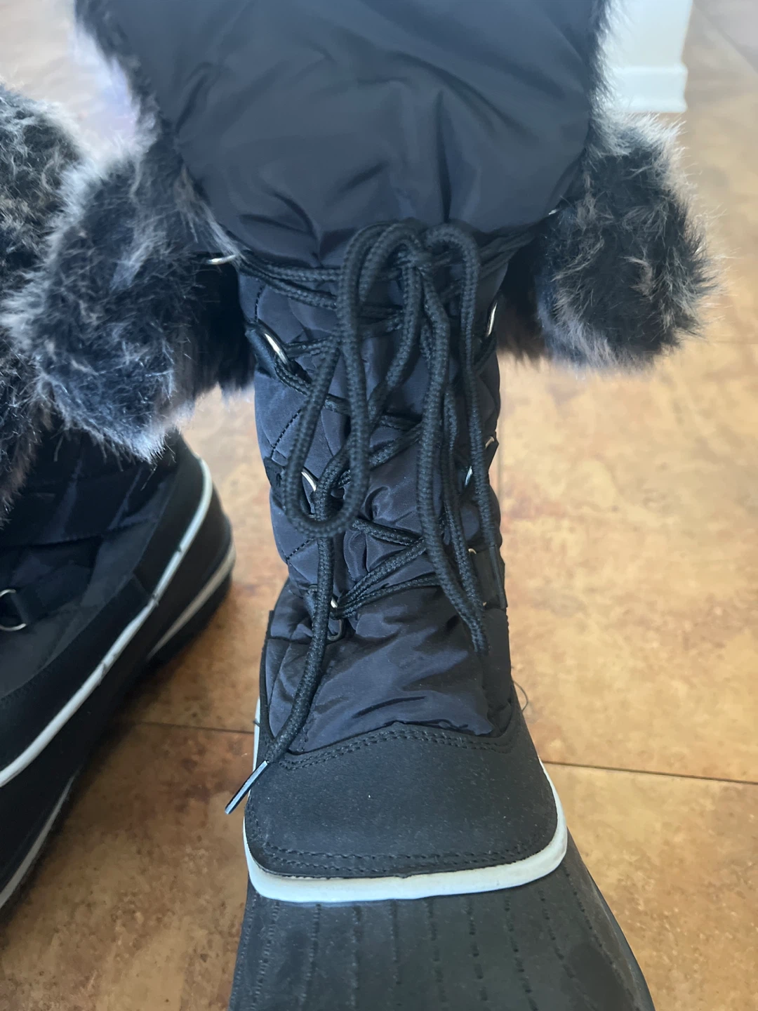 Women’s Black Winter Boots with Faux Fur Trim - photo 4