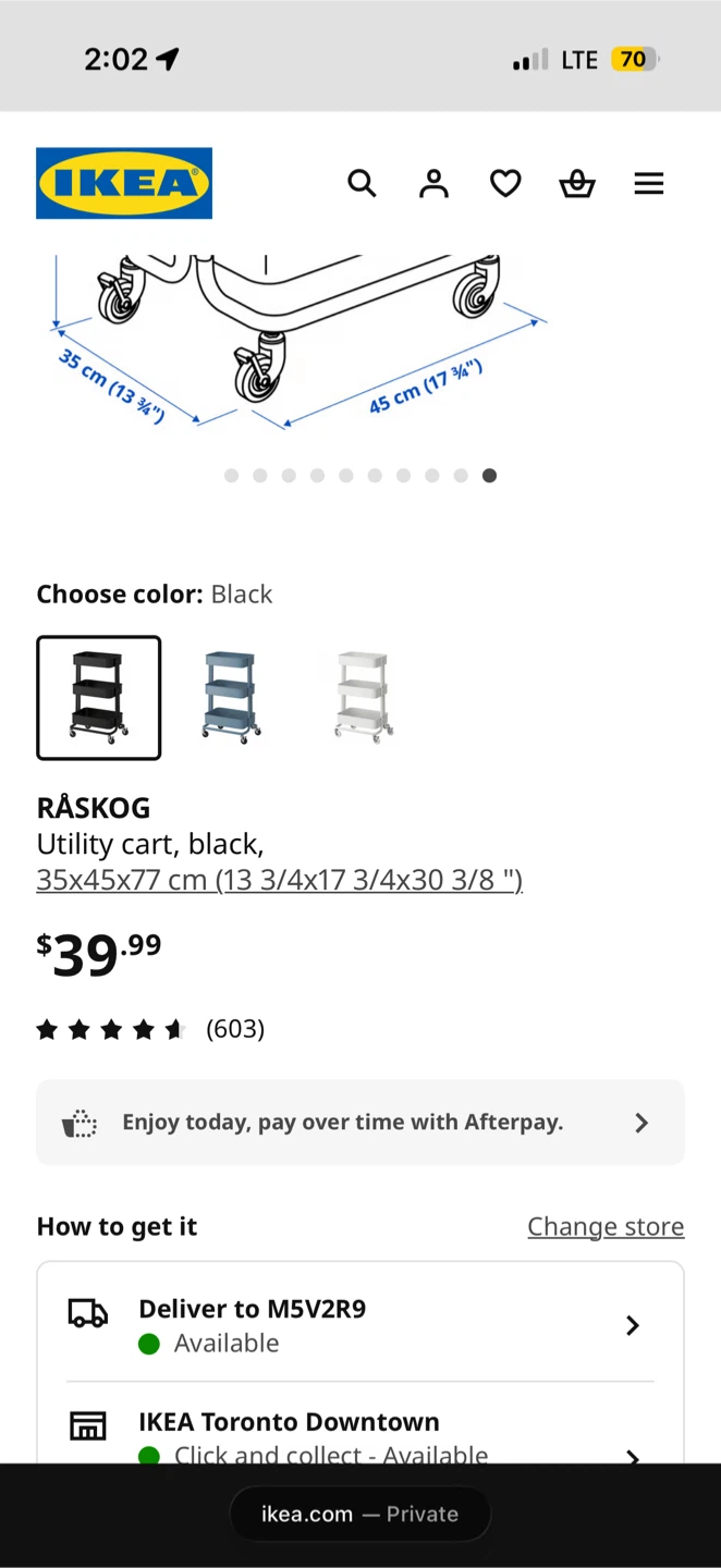 IKEA RÅSKOG Utility Cart - Black - photo 5