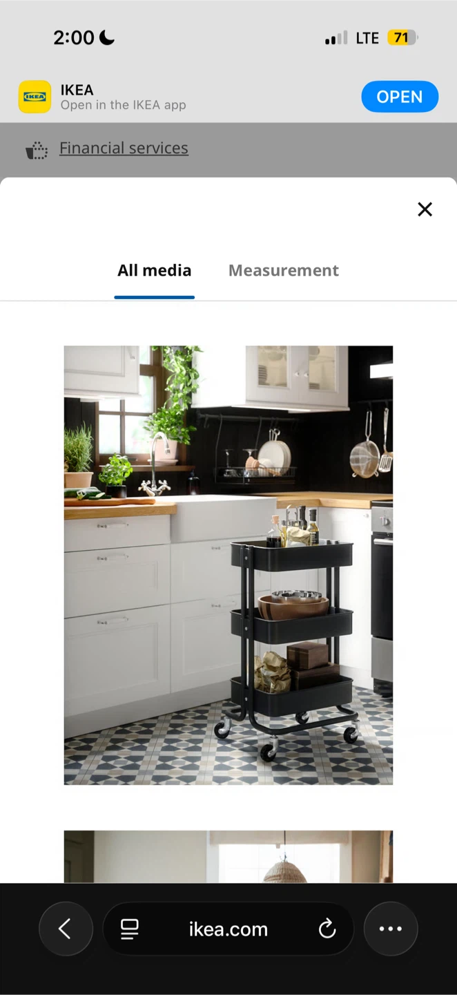 IKEA RÅSKOG Utility Cart - Black