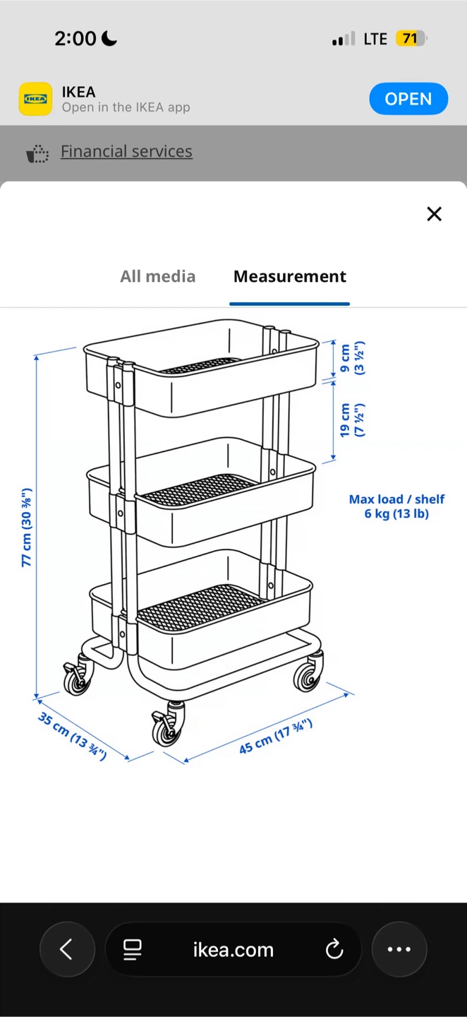 IKEA RÅSKOG Utility Cart - Black - photo 2