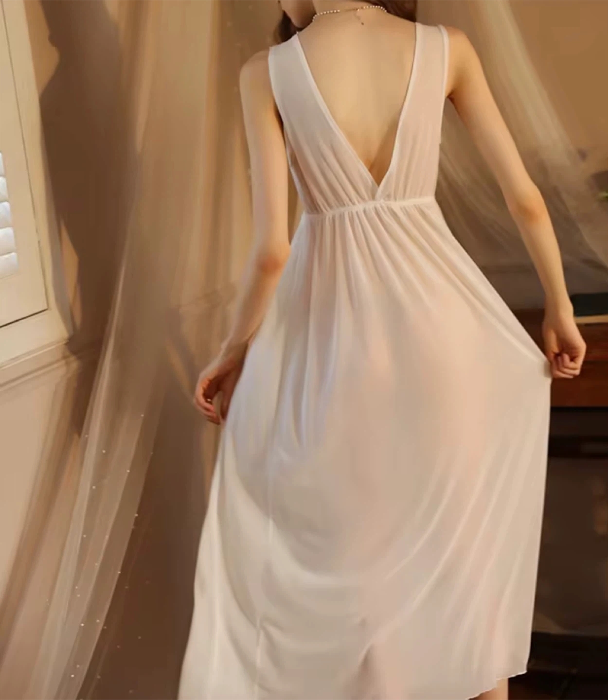 White Lace Lingerie Dress - Size L - photo 2