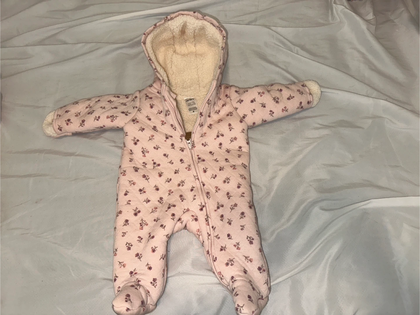 Carter's Floral Quilted Pram Suit - Size 0 Month