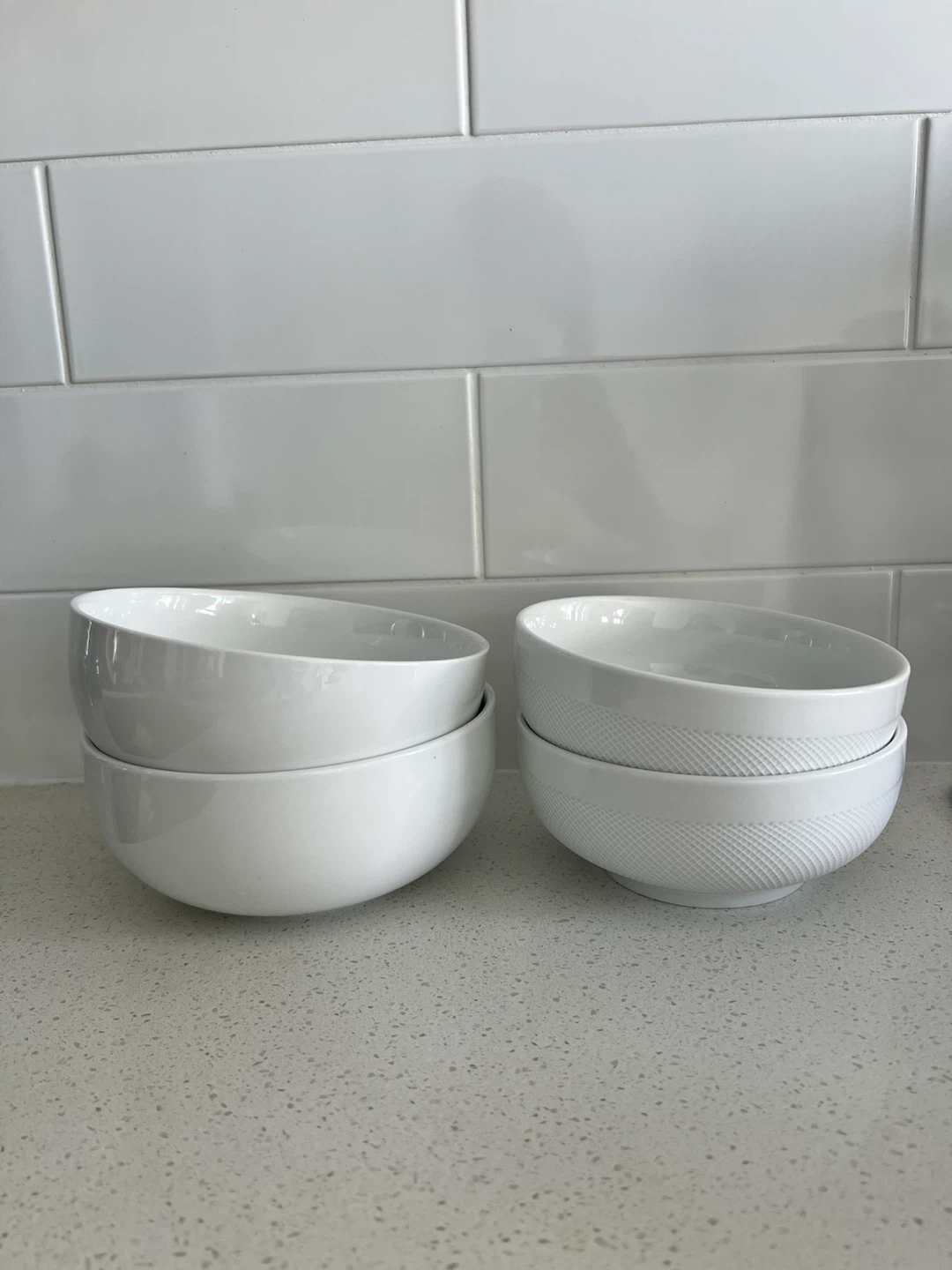 Moving sale— Set of 4 white ceramic bowls