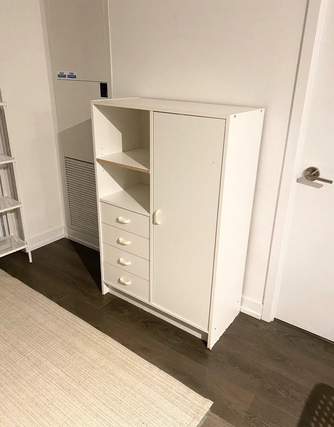 White Wardrobe Cabinet with Drawers - photo 2