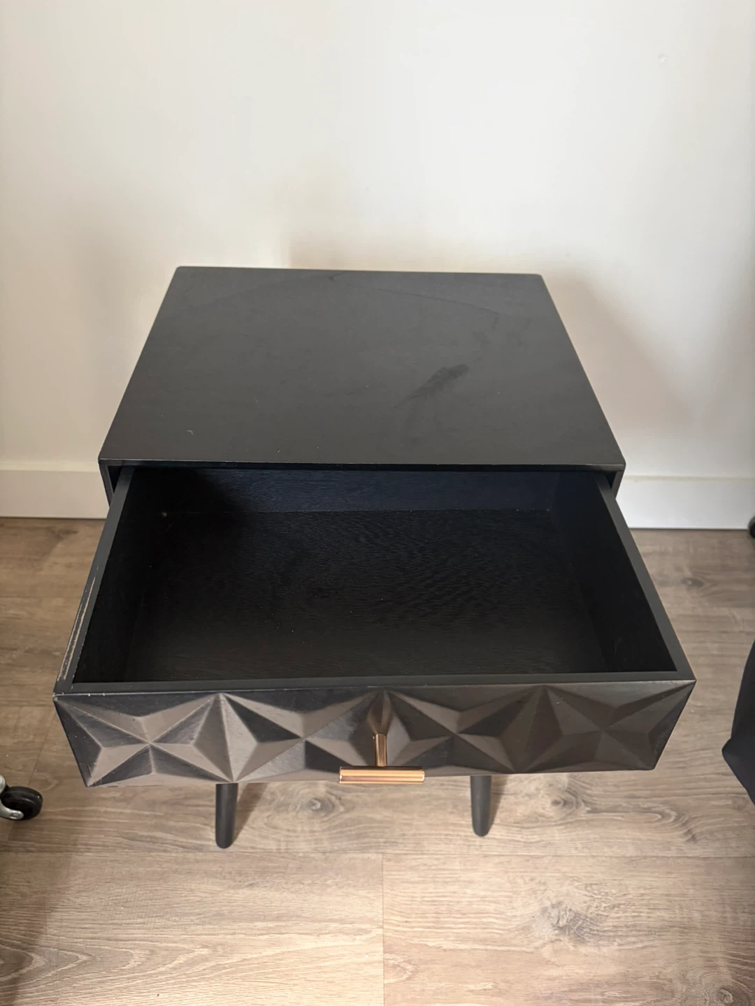 Black Geometric Patterned Nightstand - photo 5