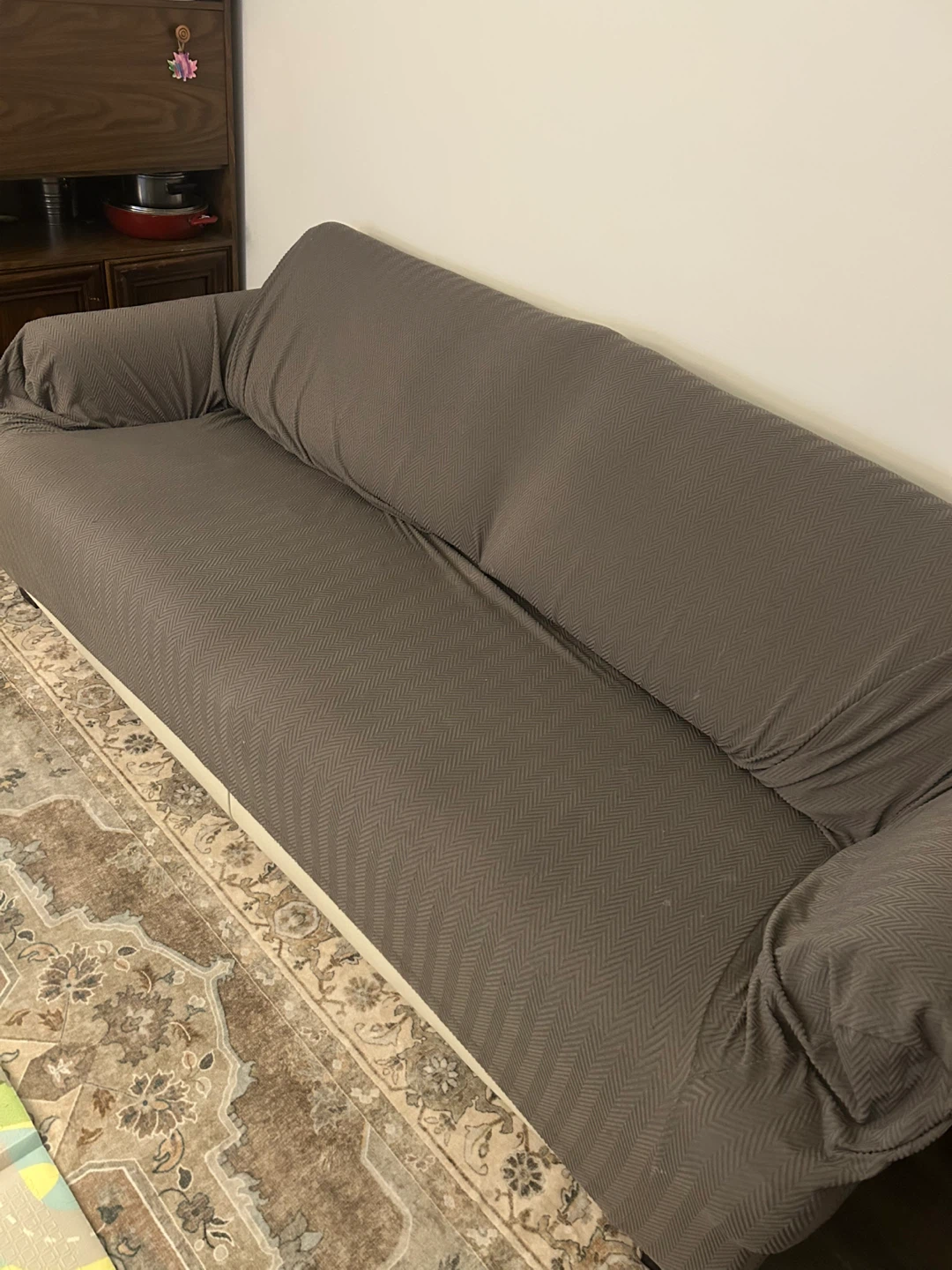 White Leather Sofa - photo 2