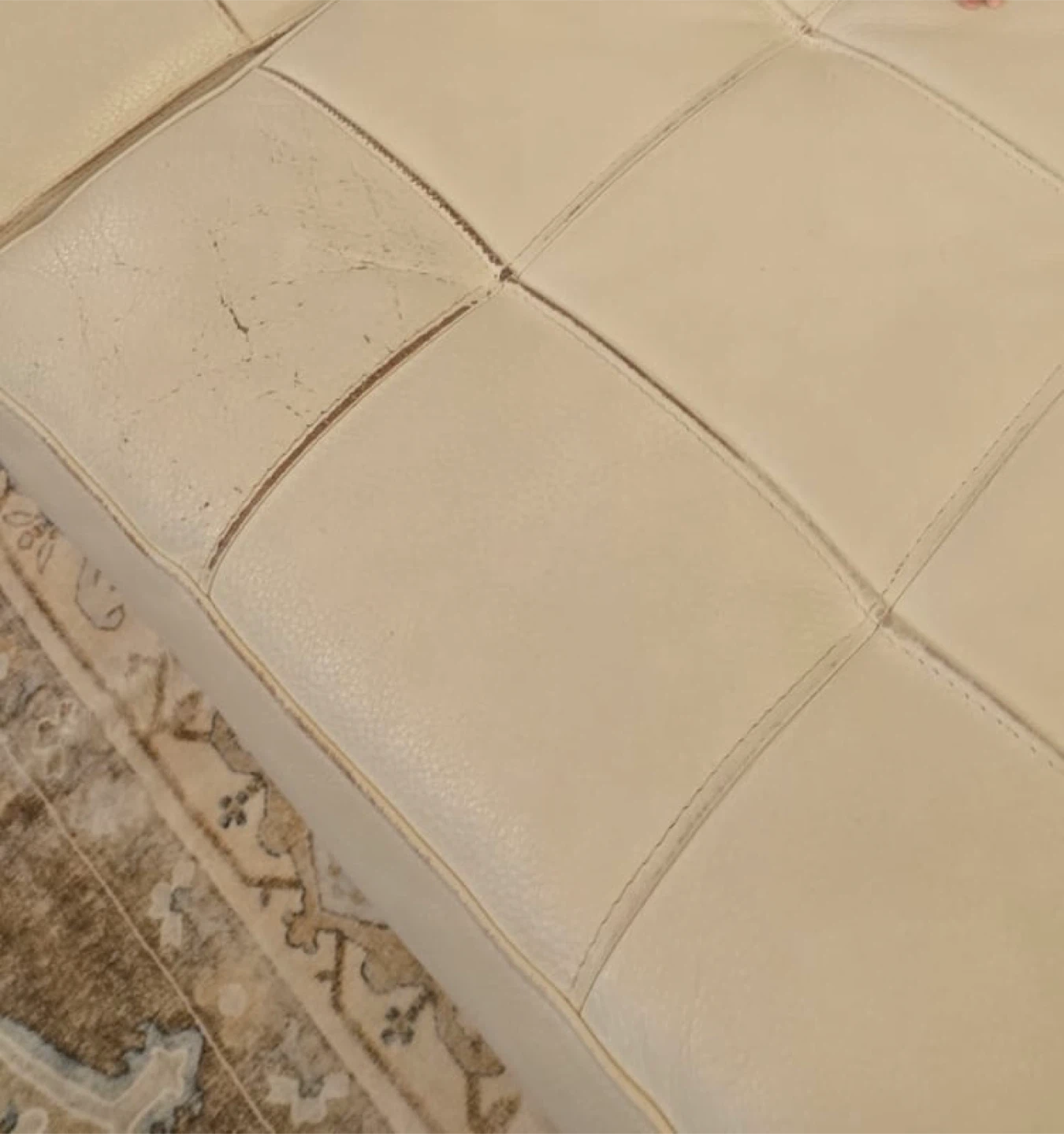 White Leather Sofa - photo 3