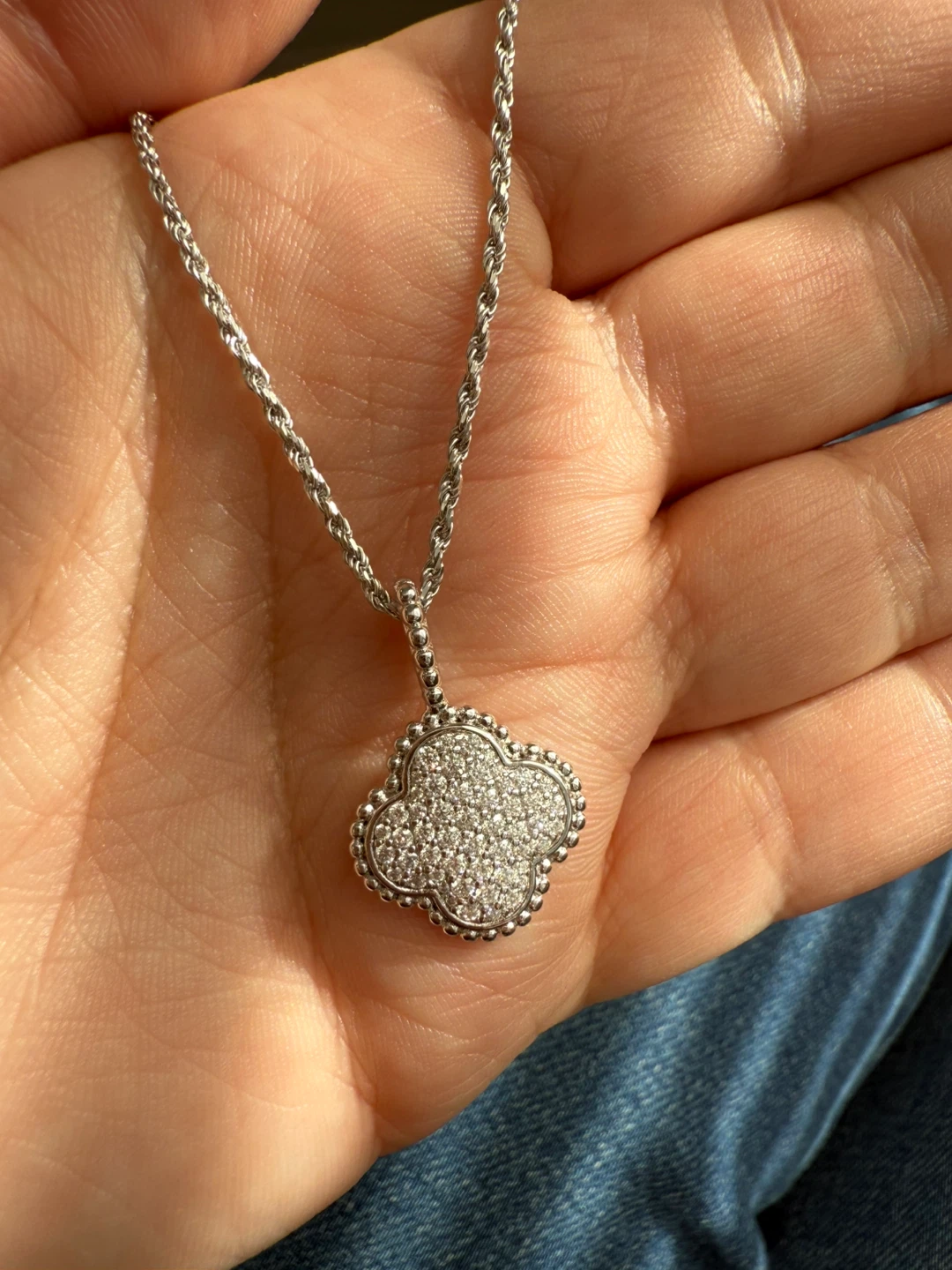 Gorgeous Silver Moissanite Pendant