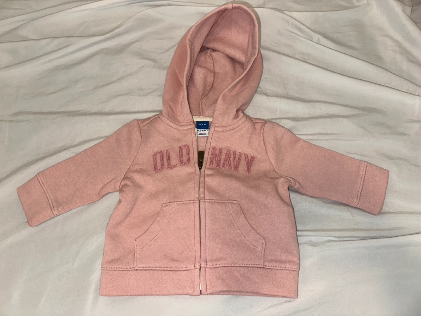 Old Navy Baby Pink Logo Zip Hoodie