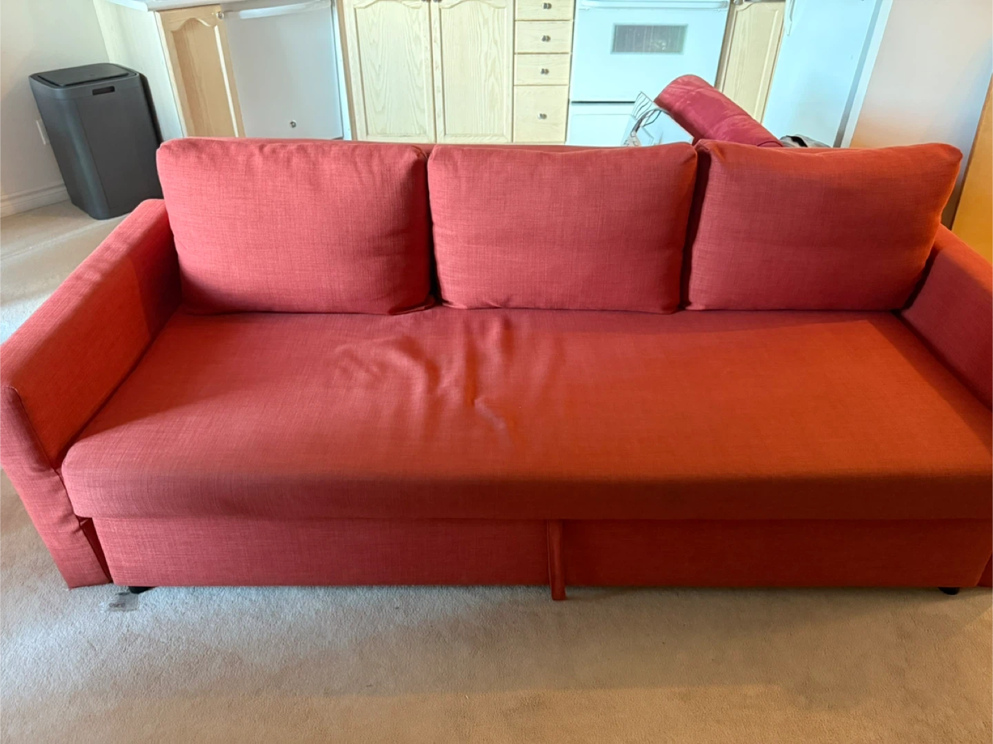 IKEA Three-Seater Sofa Bed - Red - photo 3
